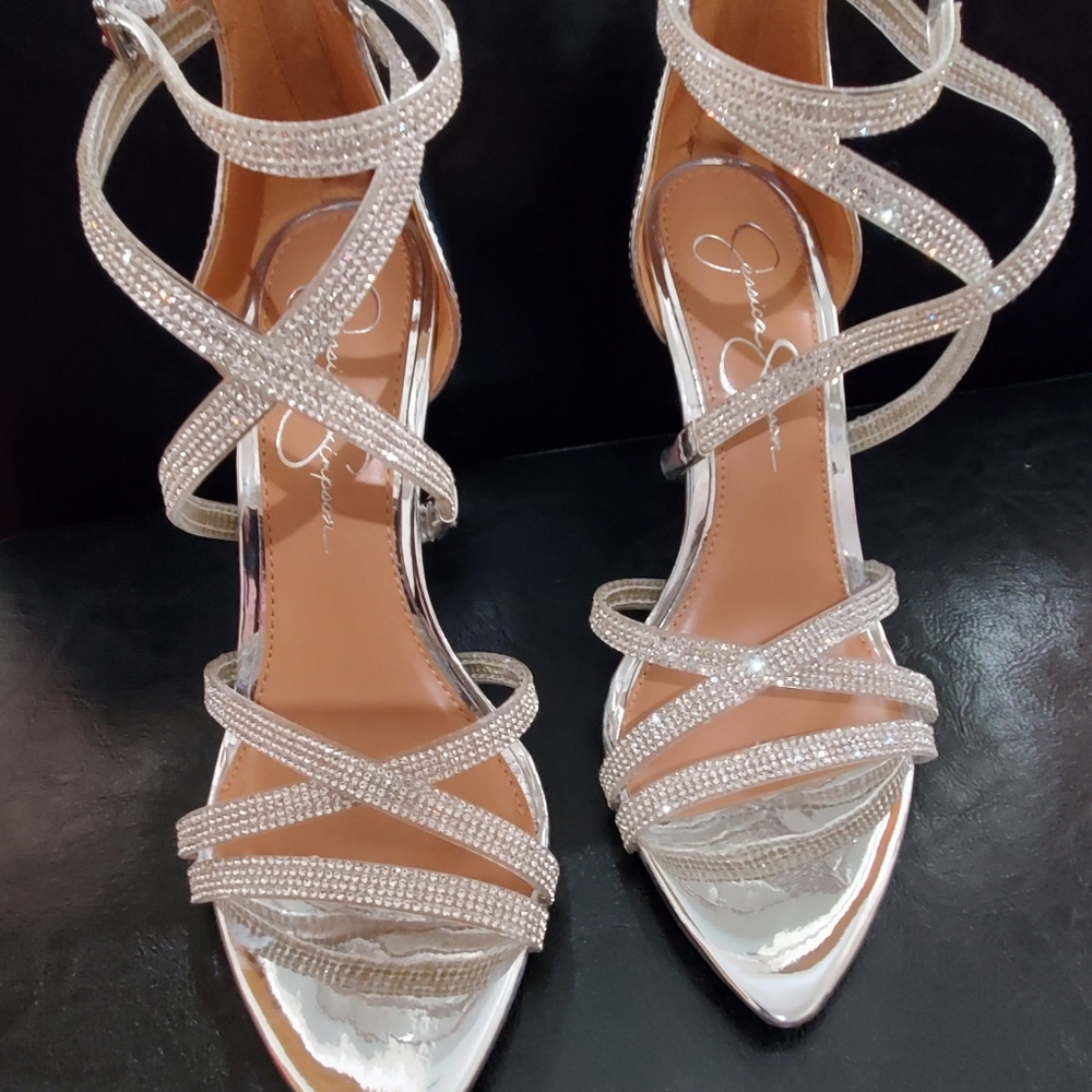 Jessica Simpson Wylanne Silver Metallic Sandal